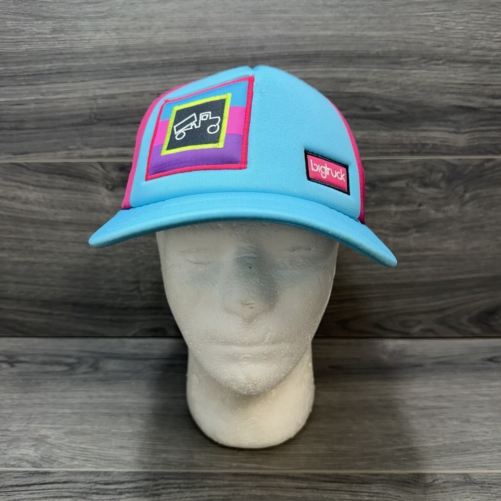 Big Truck Embroidered Logo Baby Blue Mesh SnapBack Trucker Hat Adjustable